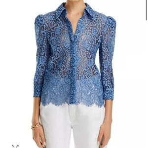 L’AGENCE Andrea Lace Three Quarter Sleeve Blouse